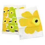 marimekko（マリメッコ） UNIKKO TEA TOWEL ウニッコ柄 ティータオル キッチンクロス 47cm×70cm 2枚セット 66943 20 white／yellow／lime