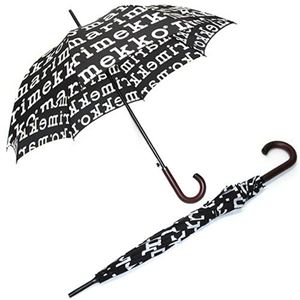 marimekko（マリメッコ） MARILOGO STICK UMBRELLA マリメッコロゴ ワンタッチ スティック傘 長傘 アンブレラ 41401 910 black／ white