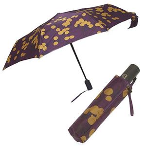 marimekko（マリメッコ） LUMIMARJA AUTO-OPEN／CLOSE LUX ルミマルヤ 雪いちご ワンタッチ オートオープン 折りたたみ傘 アンブレラ 38645 480 purple／gold／brown