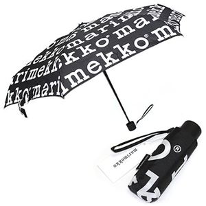 marimekko（マリメッコ） MARILOGO MINI MANUAL UMBRELLA マリメッコロゴ ミニマニュアル コンパクト 折りたたみ傘 アンブレラ 41399 910 black／white