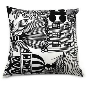 marimekko（マリメッコ） LINTUKOTO CUSHION COVER 50X50cm リントゥコト（鳥の住処） ボタニカル柄 クッションカバー 67052 192 white／black／multicolour