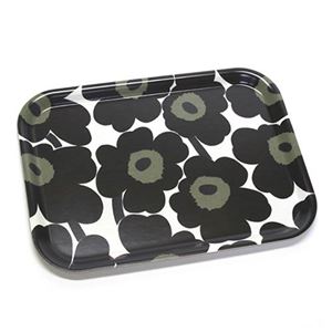 marimekko（マリメッコ） PIENI UNIKKO PLYWOOD TRAY ウニッコ柄 トレイ キッチントレー 20cm×27cm 64863 30 white／black