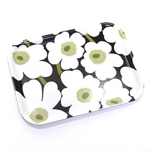 marimekko（マリメッコ） PIENI UNIKKO PLYWOOD TRAY ウニッコ柄 トレイ キッチントレー 20cm×27cm 64863 910 black／white／green