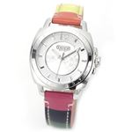 Coach（コーチ） シグネチャーダイヤル＆カラフルマルチカラー・ストラップのレディス・レザーストラップウオッチ 14501545