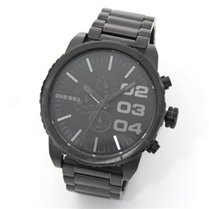 DIESEL（ディーゼル） ダイヤルのインパクトある2,3,4のインデックスのモテ系オールブラック・クロノグラフウオッチ DZ4207