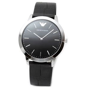 Emporio Armani（エンポリオ・アルマーニ） シンプルでスタイリッシュ。使いやすい薄型ケース。メンズ・レザーストラップ・ウオッチ AR1741