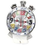 GaGa Milano（ガガミラノ） CHRONO 48MM （クロノ） 独特の洗練されたデザインが魅力 注目人気クロノグラフ・ウオッチ 6050.1 ホワイトベルト