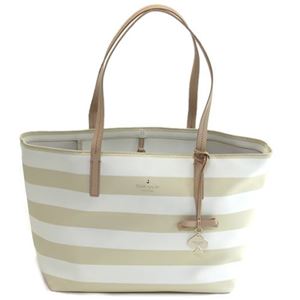 KATE SPADE（ケイトスペード） Hawthorne Lane Ryan スペード＆リボンチャーム付 ボーダー ショルダー・トートバッグ ≪2015SS≫ （A4サイズ対応） PXRU4982 161 Sandy Beach