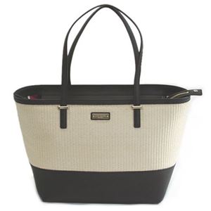 KATE SPADE（ケイトスペード） Cedar Street Straw Small Harmony かごバッグ ショルダー・トートバッグ ストロー×サフィアーノレザー ≪2015SS≫ （A4サイズ対応） PXRU5685 159 Natural／Black