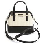 KATE SPADE（ケイトスペード） Cedar Street Straw Small Maise かごバッグ 2WAY ミニショルダー・ハンドバッグ ストロー×サフィアーノレザー ≪2015SS≫ PXRU5686 159 Natural／Black