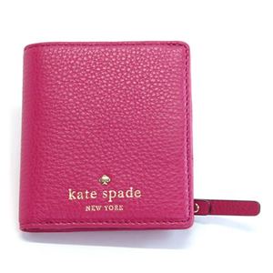 KATE SPADE（ケイトスペード） COBBLE HILL Small Stacy 二つ折りミニ財布 （札・小銭・定期・カード入れ付） ソフトペプルドレザー ≪2015SS≫ PWRU3310 655 Deep Pink
