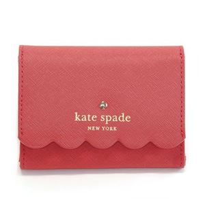 KATE SPADE（ケイトスペード） Lily Avenue Darla スカラップデザイン キーリング付 マルチケース（小銭・定期・カード入れ付） サフィアーノレザー ≪2015SS≫ PWRU4270 683 Geranium／Bright Geranium