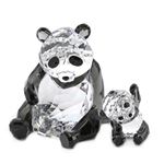 Swarovski（スワロフスキー） Panda Mother With Baby 親子パンダ ハートフル クリスタルフィギュア クリア／ブラック 5063690