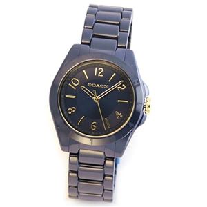 Coach（コーチ） ネイビーカラーにゴールドのアクセント。セラミック素材のキレカワ・レディス・ウオッチ 14501965
