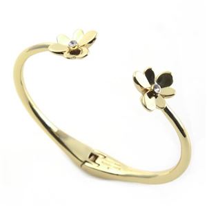 KATE SPADE（ケイトスペード） PANSY BLOSSOMS thin cuff パンジーモチーフ クリスタル・ビジュー カフ バングル ブレスレット WBRU9863-711