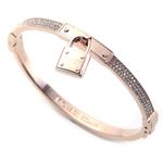 Michael Kors（マイケルコース） MKJ3020791 Pave PadLock Charm Rose Gold-Tone Bracelet パドロックチャーム パヴェ バングル／ブレスレット