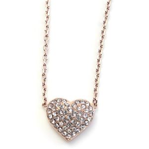 Michael Kors（マイケルコース） MKJ3039791 Pave Rose Gold-Tone Heart Charm Pendant Necklace パヴェ ハートチャーム ネックレス／ペンダント