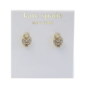 KATE SPADE（ケイトスペード） DEAR VALENTINE Heart And Lock Studs ハート型錠モチーフ パヴェ・クリスタル スタッド ピアス WBRU9269-921