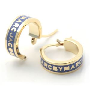 MARC BY MARC JACOBS（マークバイマークジェイコブス） M0003556-432 CONCH BLUE Classic Marc Huggie Hopps クラシックマーク ハギー フープス エナメル ロゴ ピアス