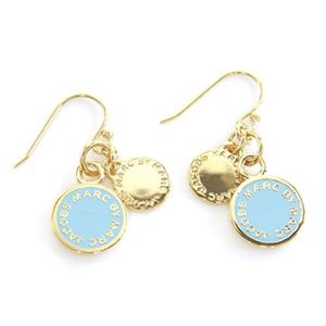 MARC BY MARC JACOBS（マークバイマークジェイコブス） M0003557-498 SEA AQUA Classic Marc Enamel Discs Earrings クラシックマーク エナメル ロゴ ディスク ピアス