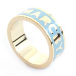 MARC BY MARC JACOBS（マークバイマークジェイコブス） M0003560-498 #6 SEA AQUA Classic Marc Logo Band Ring クラシックマーク エナメル ロゴ バンド リング 指輪 サイズ6 （日本サイズ12号相当）