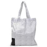 marimekko（マリメッコ） SILVER MEDAL BAG Muija ドット・小花モチーフ ファブリック トートバッグ エコバッグ 62420 910 C black／white