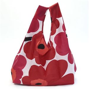 marimekko（マリメッコ） PIENI UNIKKO SMARTBAG 40470 1 white／red ウニッコ柄 収納ポーチ付 ショッピングトートバッグ エコバッグ 使わない時はコンパクトにたためて便利♪