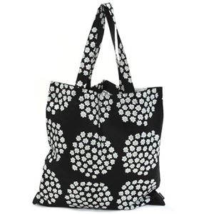 marimekko（マリメッコ） PUKETTI BAG 67172 961 black／green／white プケッティ ブーケモチーフ ファブリック トートバッグ エコバッグ