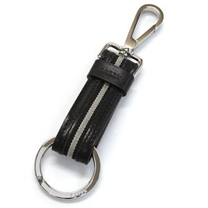 Bally（バリー） SWANO.SA 490 BRASS BLACK フック付 キーリング キーホルダー カーフ／キャンバス