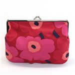 marimekko（マリメッコ） PUOLIKAS KUKKARO MINI UNIKKO ウニッコ柄 がま口 コットンパース マルチポーチ 小物入れ 37773 301 red／dark red
