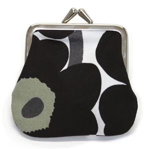 marimekko（マリメッコ） MINI-UNIKKO MINI KUKKARO ミニウニッコ柄 がま口 コットンパース コインケース 小銭入れ ミニ・ポーチ 34773 30 white／black／olive