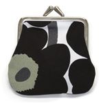 marimekko（マリメッコ） MINI-UNIKKO MINI KUKKARO ミニウニッコ柄 がま口 コットンパース コインケース 小銭入れ ミニ・ポーチ 34773 30 white／black／olive