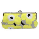 marimekko（マリメッコ） SILMALASI KUKKARO MINI UNIKKO 27003 829 beige／yellow／black ミニウニッコ柄 がま口 コットンパース ポーチ メガネケース 小物入れ