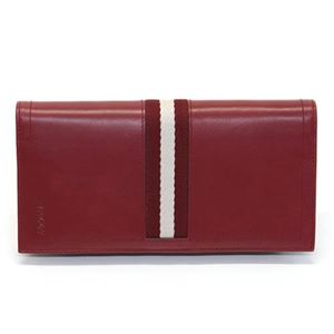 Bally（バリー） TALIRO 446 NEW CASBAH BALLY RED 14 ファスナー小銭入れ付 二つ折り長財布 カーフ