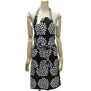 marimekko（マリメッコ） PUKETTI APRON 67169 961 black／green／white プケッティ ブーケモチーフ エプロン