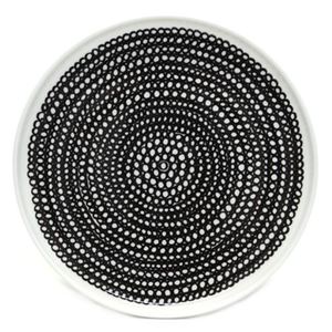 marimekko（マリメッコ） SIIRTOLAPUUTARHA PLATE 20cm 63303 199 white／black／black 手描き風デザイン プレート 丸皿