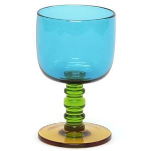 marimekko（マリメッコ） SUKAT MAKKARALLA STEMWARE 300ml 63943 760 turquoise／green／yellow カラー ワイングラス 脚付グラス