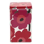 marimekko（マリメッコ） UNIKKO TIN BOX BIG 64459 1 punainen／hopea ウニッコ柄 ブリキ缶 小物入れ ラージサイズ