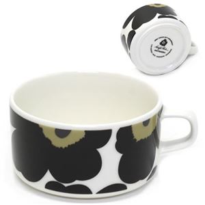 marimekko（マリメッコ） UNIKKO 50th ANNIVERSARY UNIKKO TEA CUP 250ml 66424 30 white／black ウニッコ柄 「生誕50周年」シリーズ ティーカップ