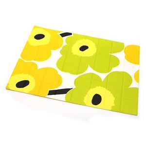 marimekko（マリメッコ） UNIKKO OILCLOTH PLACEMAT ウニッコ柄 オイルクロス ランチョンマット ホワイト×ライム 64160 20 white／lime