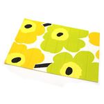 marimekko（マリメッコ） UNIKKO OILCLOTH PLACEMAT ウニッコ柄 オイルクロス ランチョンマット ホワイト×ライム 64160 20 white／lime