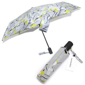 marimekko（マリメッコ） LUMIMARJA AUTO-OPEN／CLOSE LUX ルミマルヤ 雪いちご ワンタッチ オートオープン 折りたたみ傘 アンブレラ 38645 961 grey／yellow／white