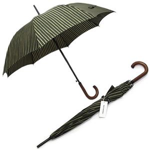 marimekko（マリメッコ） PICCOLO STICK UMBRELLA 40502 544 dark green／olive ピッコロストライプ ワンタッチ スティック傘 長傘 アンブレラ