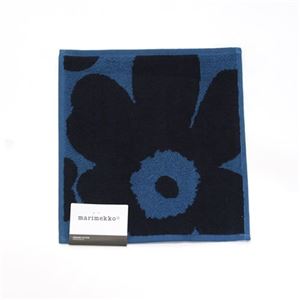 marimekko（マリメッコ） UNIKKO MINI TOWEL ウニッコ柄 オーガニックコットン ミニタオル 25cm×25cm 63837 551 Blue／Blue