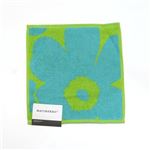 marimekko（マリメッコ） UNIKKO MINI TOWEL ウニッコ柄 オーガニックコットン ミニタオル 25cm×25cm 63837 650 Turquoise／Lime