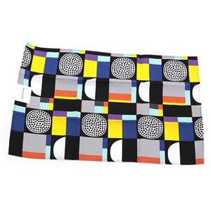 marimekko（マリメッコ） KONTTI TEA TOWEL 67029 921 black／yellow／grey／mint コンッティ 幾何学模様 ティータオル キッチンクロス - 拡大画像