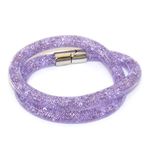 Swarovski（スワロフスキー） Stardust Mauve Double スターダスト ダブルラップ 2重巻タイプ パープル・クリスタル ブレスレット Mサイズ 5120044