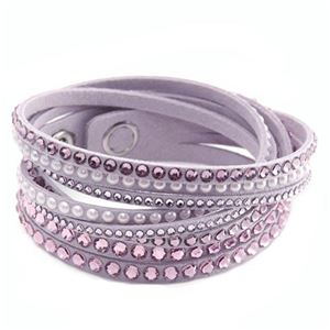 Swarovski（スワロフスキー） 5120639 Slake Deluxe Light Purple ダブルラップ 2重巻タイプ（8連） ピンクミックス・クリスタル ブレスレット