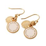 MARC BY MARC JACOBS（マークバイマークジェイコブス） M0003557-106 CREAM Classic Marc Enamel Discs Earrings クラシックマーク エナメル ロゴ ディスク ピアス