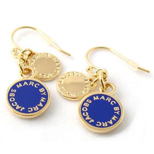 MARC BY MARC JACOBS（マークバイマークジェイコブス） M0003557-433 SAPPHIRE Classic Marc Enamel Discs Earrings クラシックマーク エナメル ロゴ ディスク ピアス